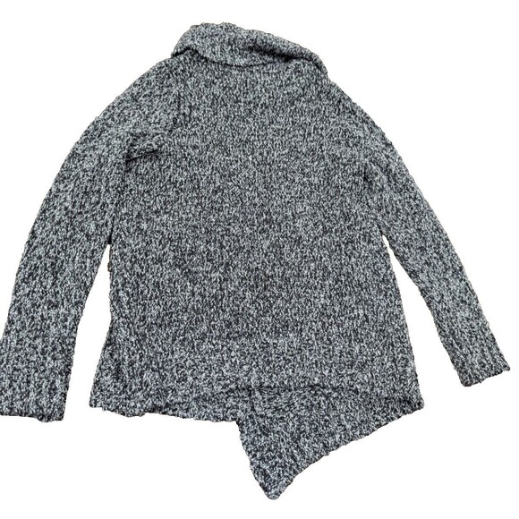 Cowl Neck Sweater  Black White Large  Big Button Fashion Boho Goth Grunge Design - Picture 4 of 4